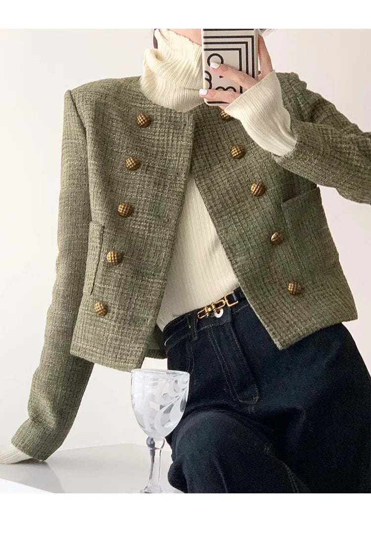 Veste Courte Vintage Pois Style Français | MDN Store