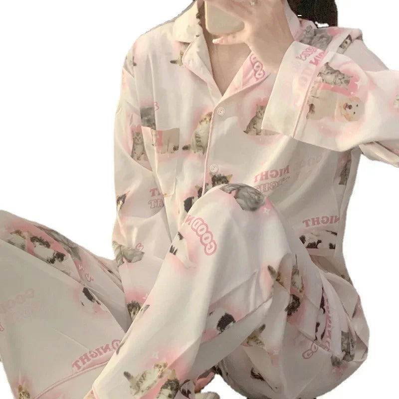 Pyjama Soie Glacée Chat Été | MDN Store