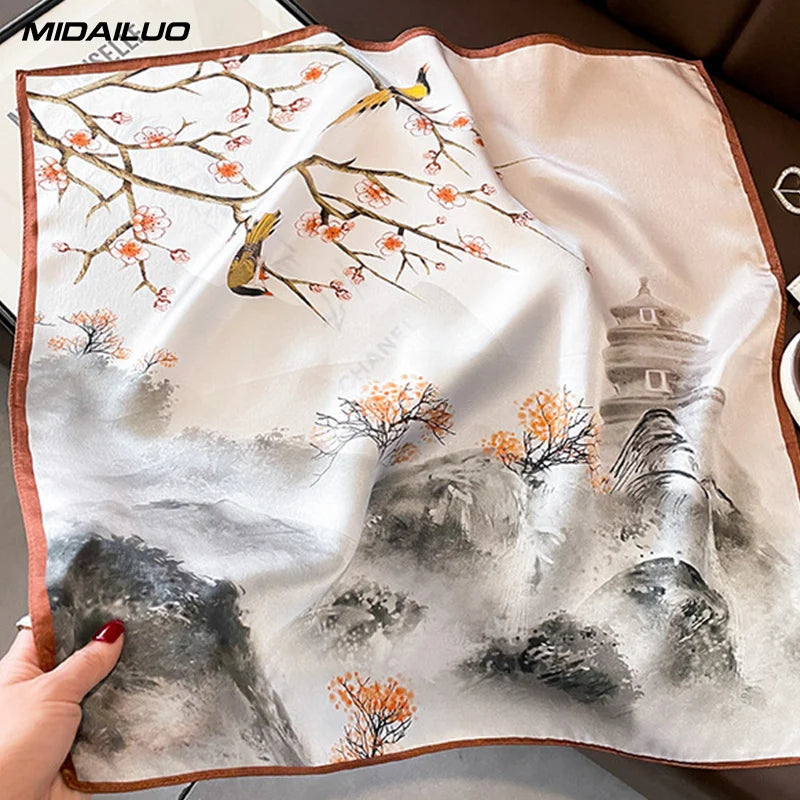 Foulard Carré Soie 100% Champagne 53x53cm Femme | MDN Store