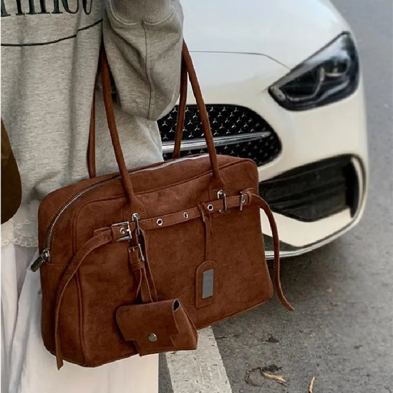 Sac Tote Femme Grande Capacité Cuir Suédé - Vintage Élégant Bureau | MDN Store