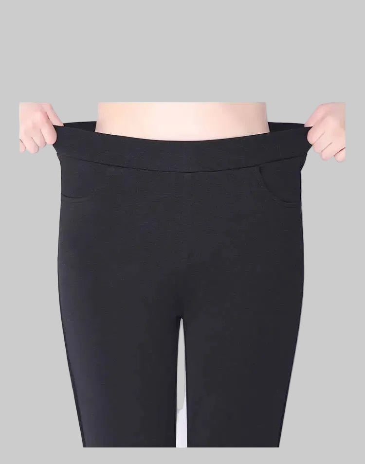 Pantalon Évasé Taille Haute Noir Dentelle Femme Élégant | MDN Store