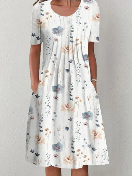 Robe Longue Femme Bohème Fleurie Volants Poches Été | MDN Store