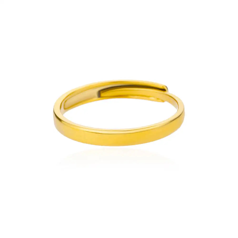 Bague Géométrique Acier Doré Ajustable | MDN Store