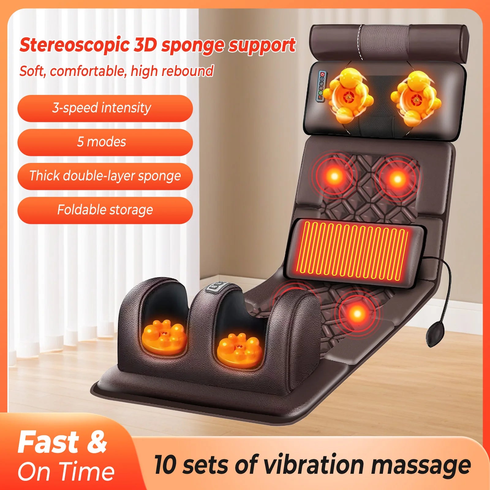 Matelas Massage Chauffant Corps Entier Pétrissage Vibration | MDN Store 25