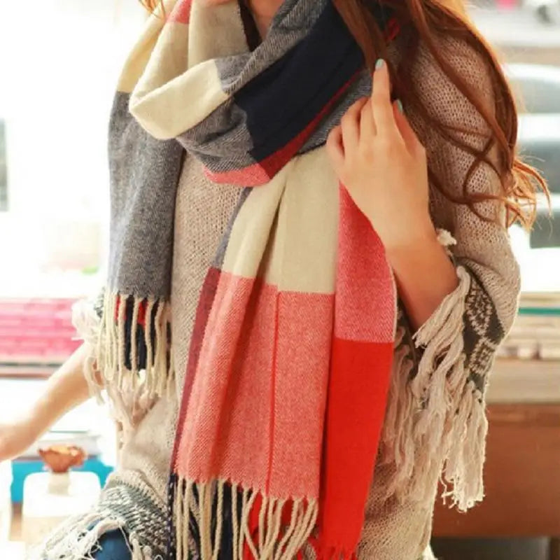 Écharpe femme à carreaux en polyester | MDN Store 25