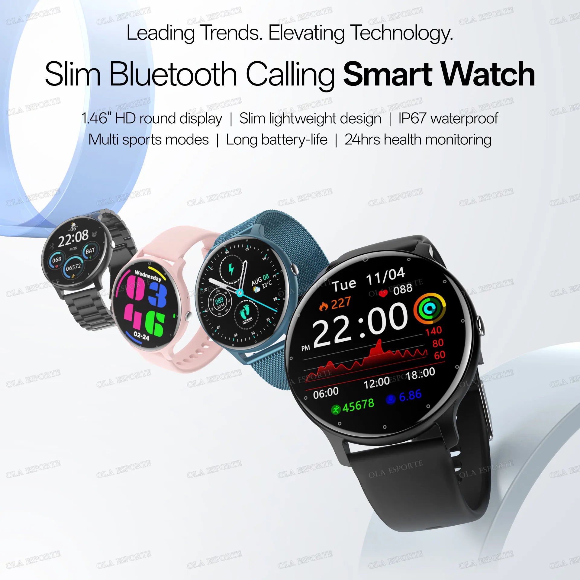 Montre Connectee Femme Sport Fitness Bluetooth IP67 Ecran Tactile | MDN Store 25