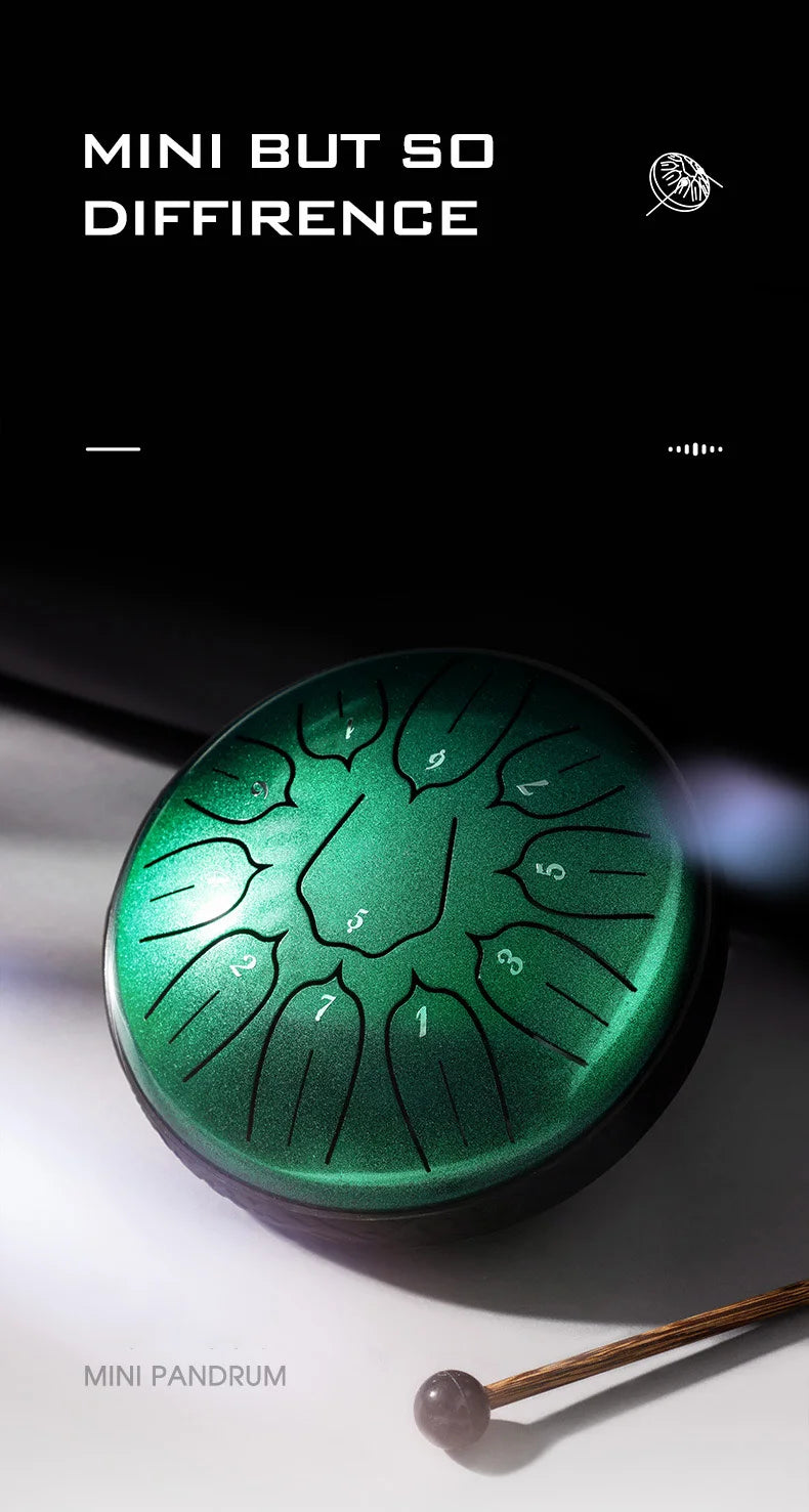 Tambour Langue Acier HLURU 6 Pouces 11 Notes - Instrument Méditation Yoga | MDN