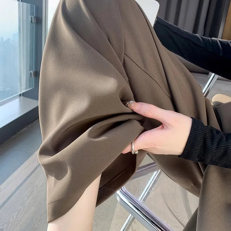 Pantalon Femme Taille Haute Droit Été Léger Costume | MDN Store