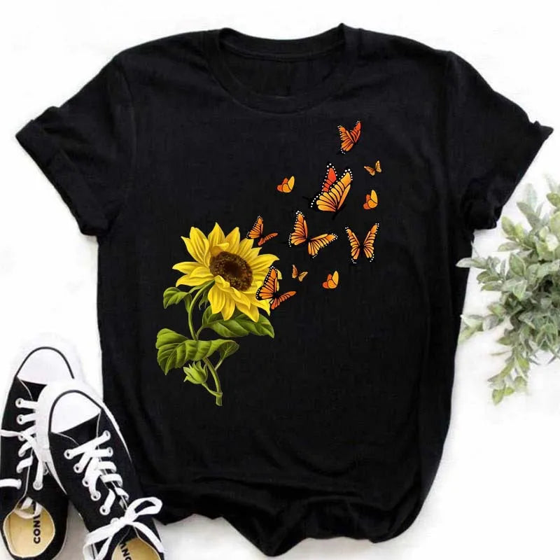 T-Chemise Coton Tournesol Papillon Oversize | MDN Store