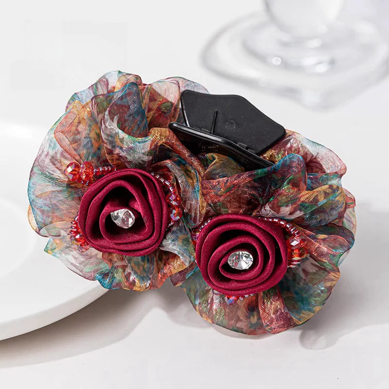 Pince à Cheveux Crabe Fleurie - Accessoire Cheveux Élégant et Pratique | MDN Store