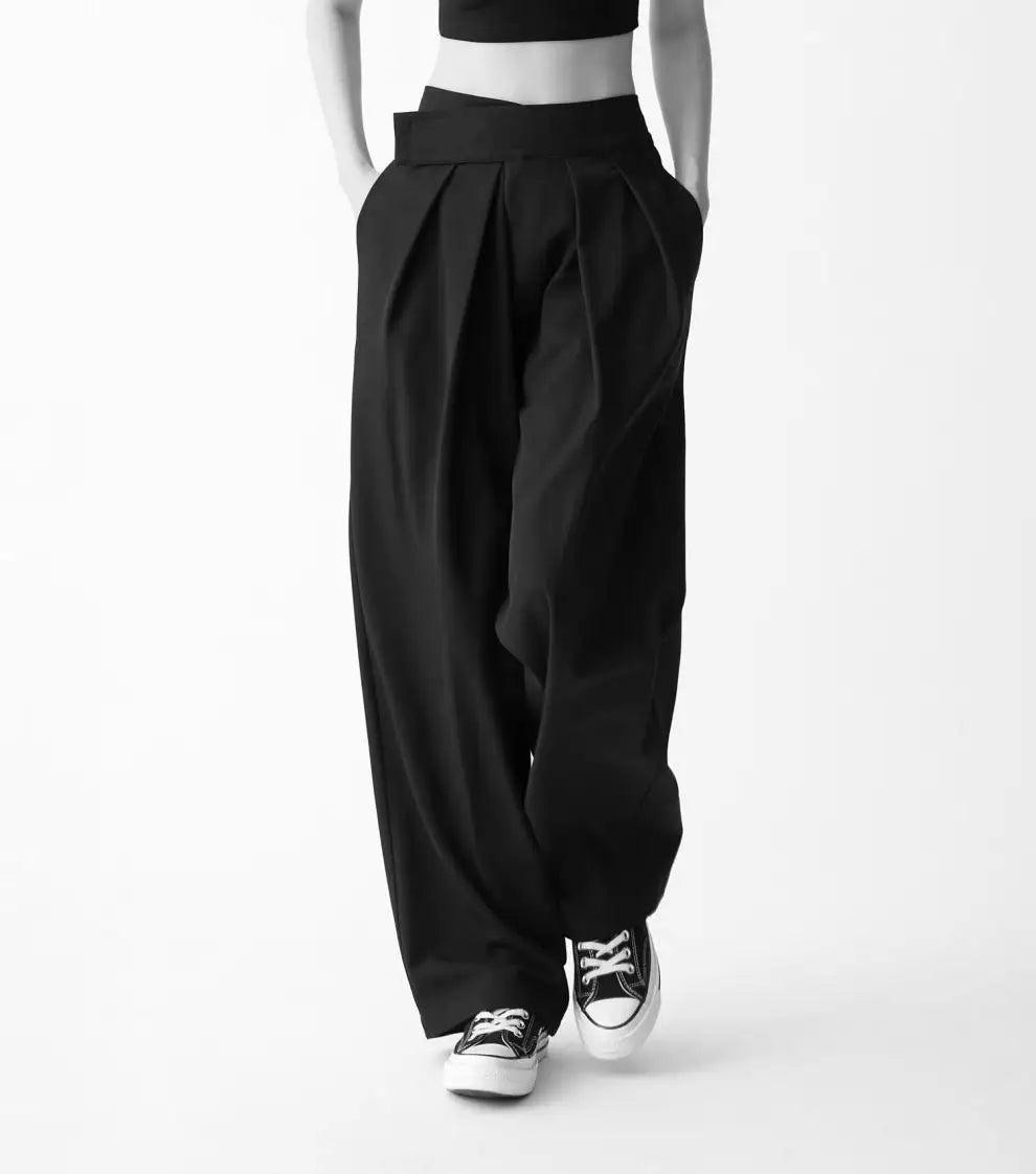 Pantalon Costume Noir Femme Homme Taille Haute - Unisexe Bureau Minimaliste Y2K | MDN