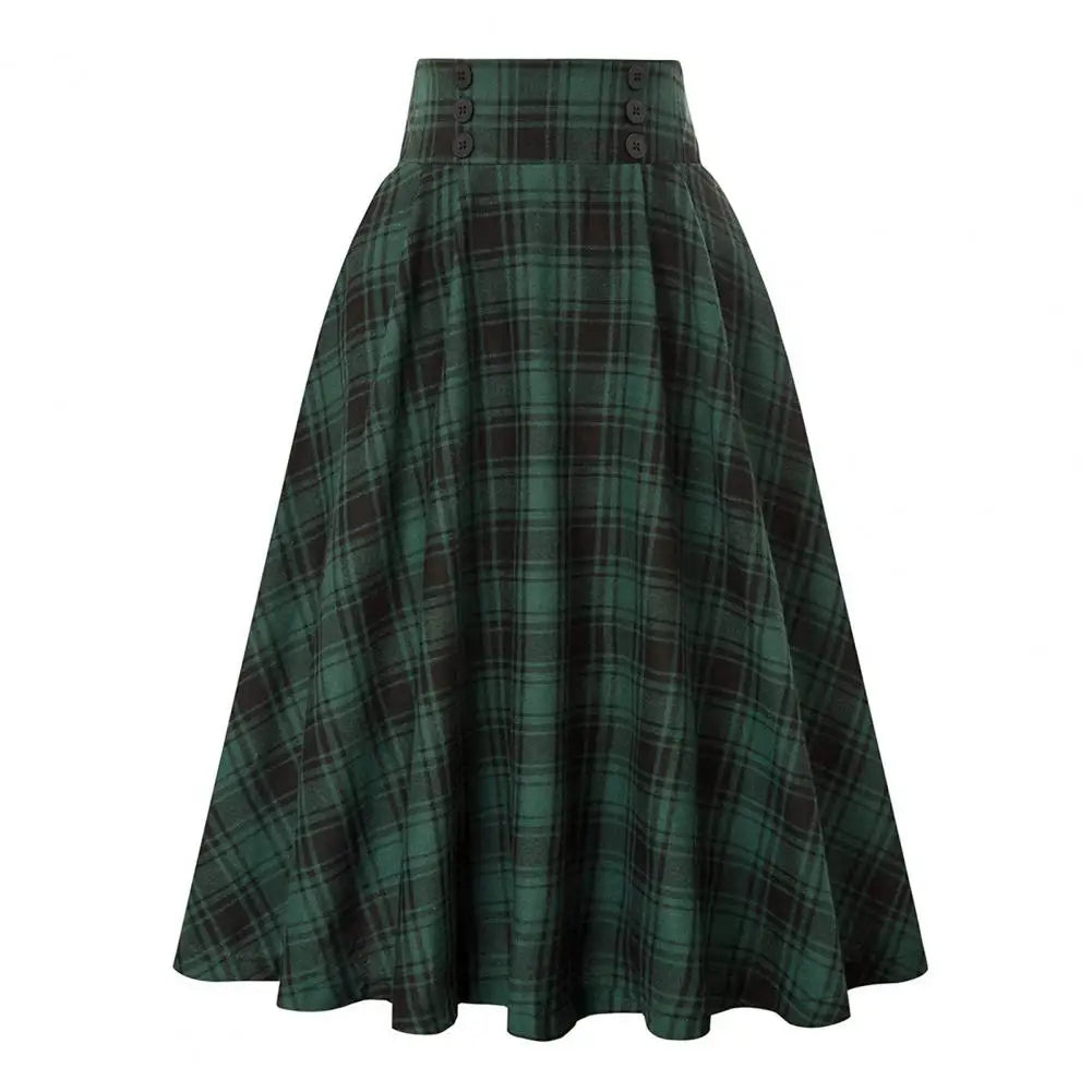 Jupe Femme Carreaux Taille Haute Rétro | MDN Store