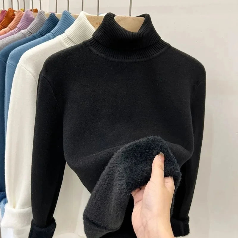 Pull Col Roule Femme Polaire Epais Manches Longues 8 Coloris | MDN Store