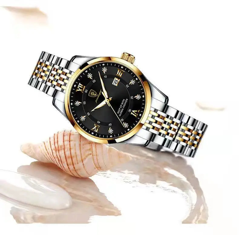 Montre Quartz Femme Luxe Acier Inoxydable Chiffres Romains Lumineuse | MDN Store 25