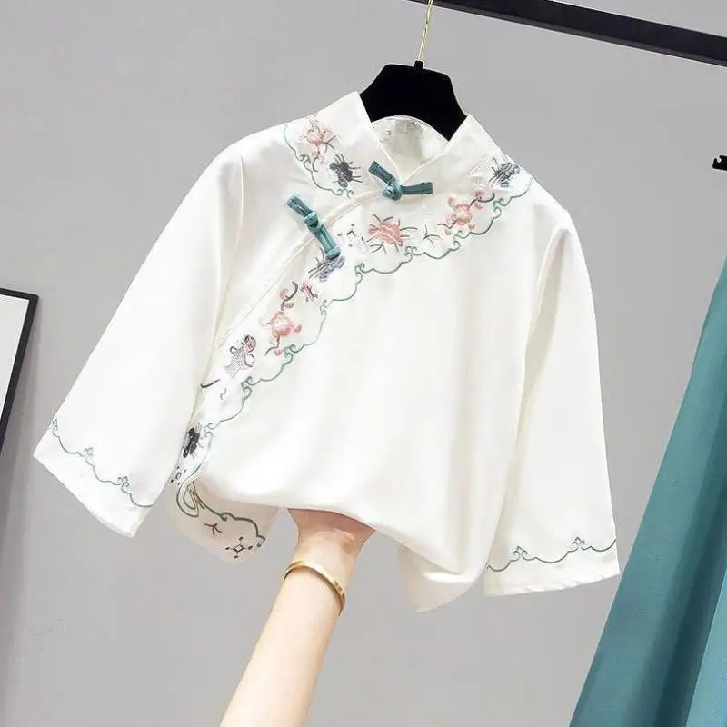 Ensemble Hanfu Chinois Brodé Papillon 2 Pièces | MDN