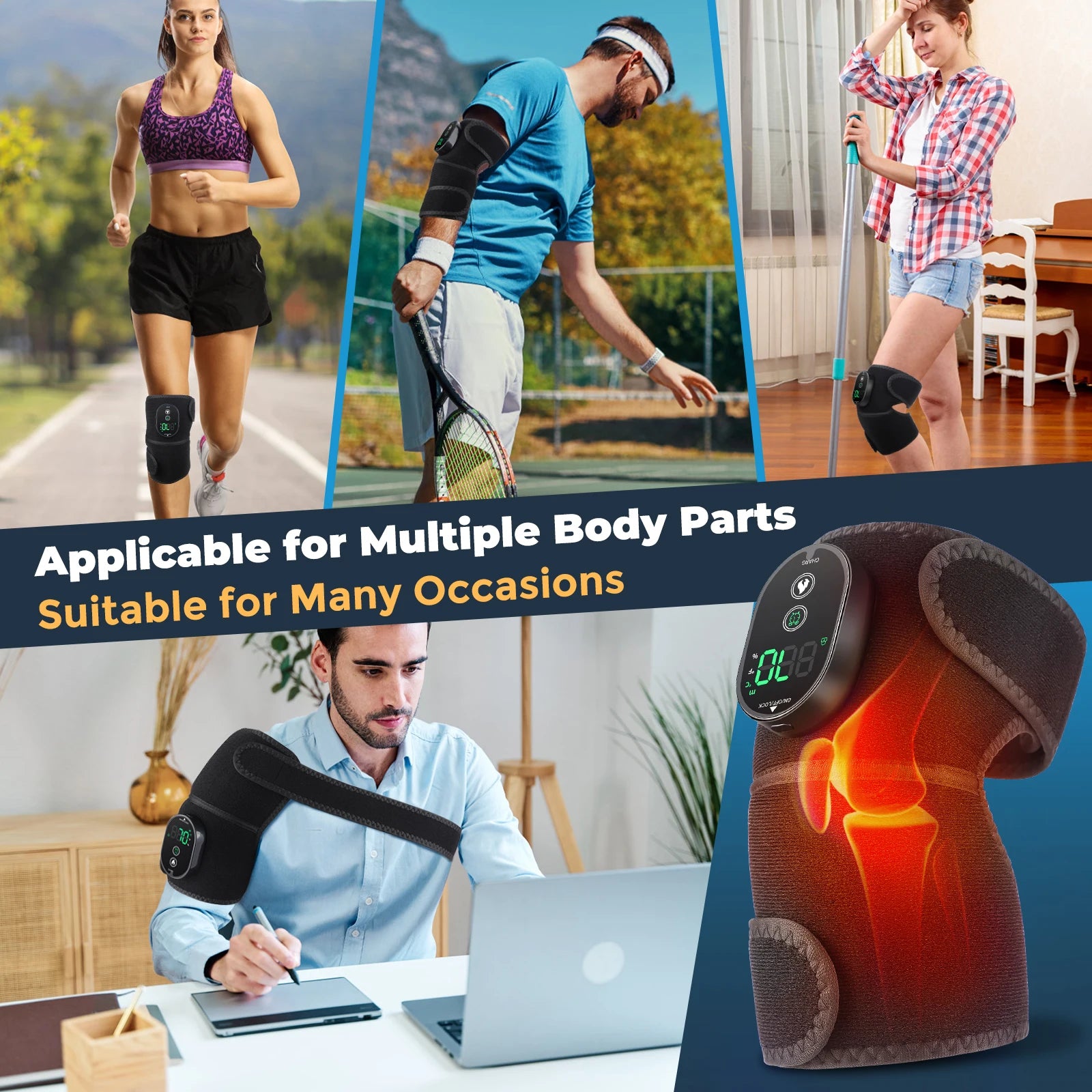 Protection Chauffante Sans Fil Épaule Genou Coude | MDN Store