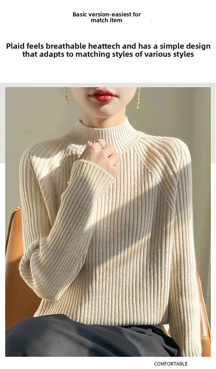 Pull Sans Manches Femme Col Montant Tricot Epais Layering 6 Coloris | MDN Store
