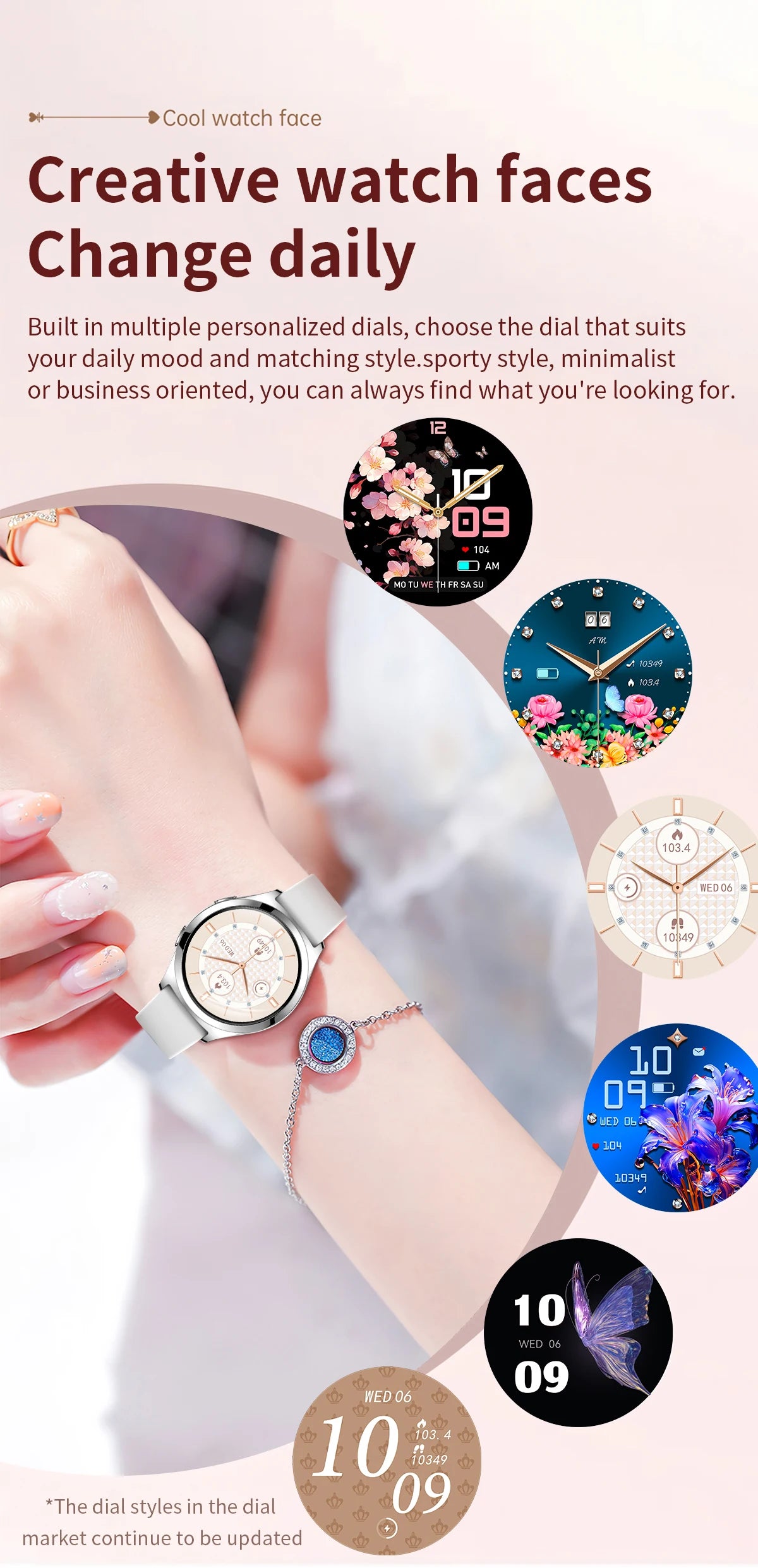 Montre Connectée Femme Luxe 1.27" Boussole IP68 | MDN Store
