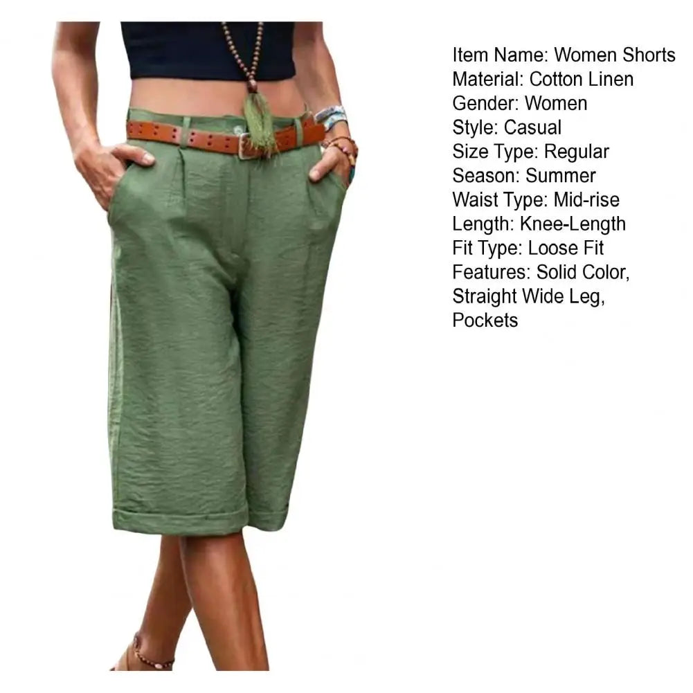 Short Femme Coton Lin Taille Moyenne Large | MDN