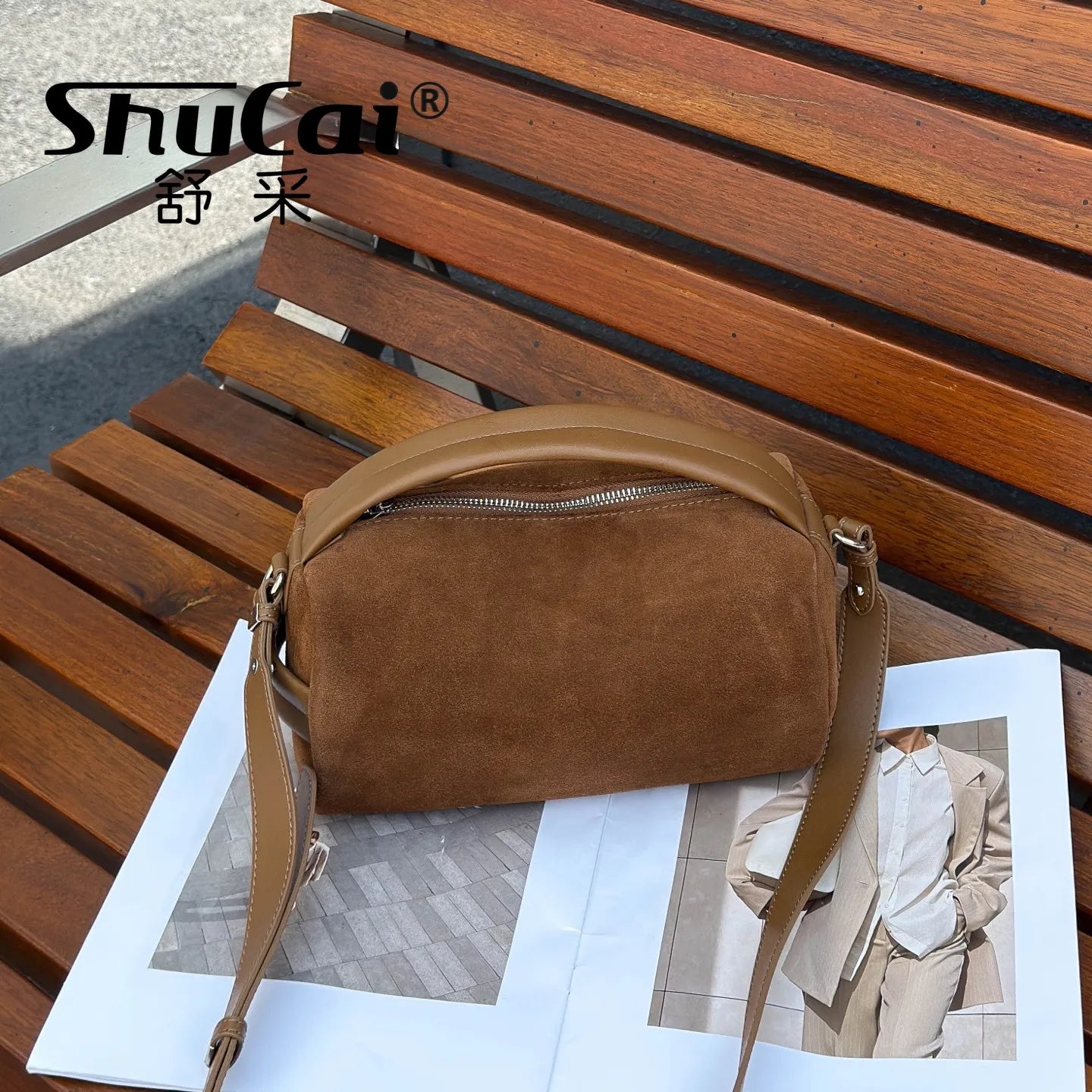 Sac Bandoulière Cylindrique Femme Cuir Véritable MDN - Luxe Designer