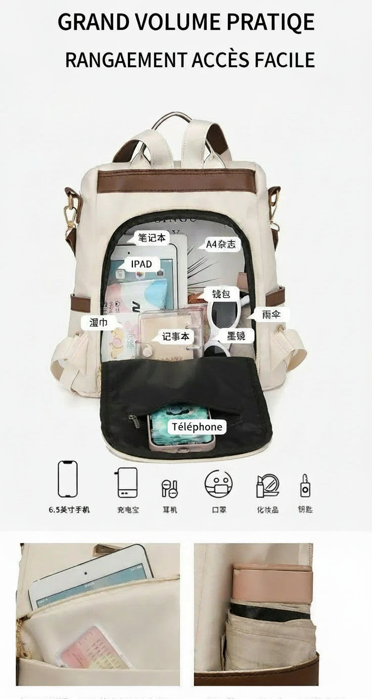 Sac à Dos Nylon Anti-Vol Pompon | MDN Store