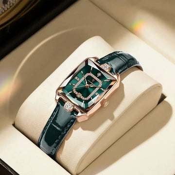 Montre Femme Rectangle Cuir POEDAGAR Étanche | MDN Store