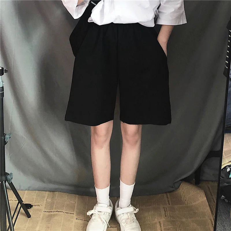 Short Taille Haute Femme Large Gris | MDN Store