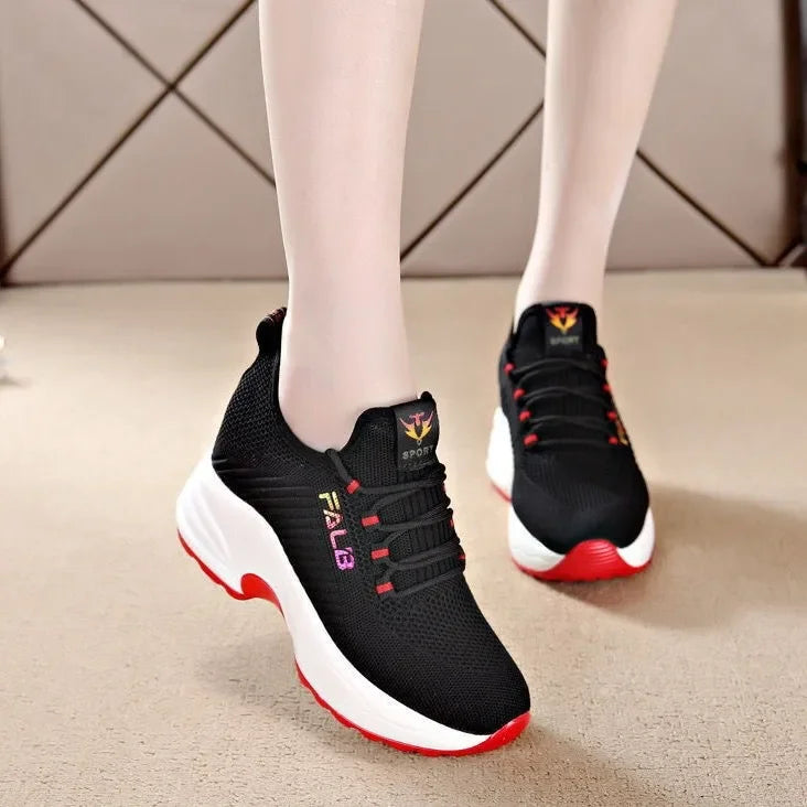 Baskets Femme Tricot Respirantes Talon Compensé | MDN