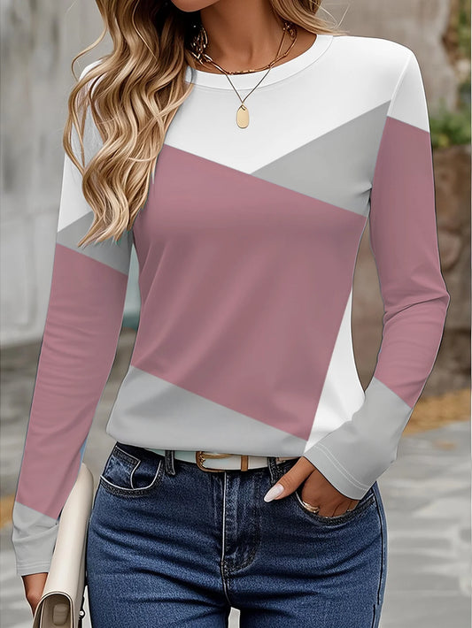 Pull Femme Manches Longues Col Rond - Patchwork 3D Coloré | MDN
