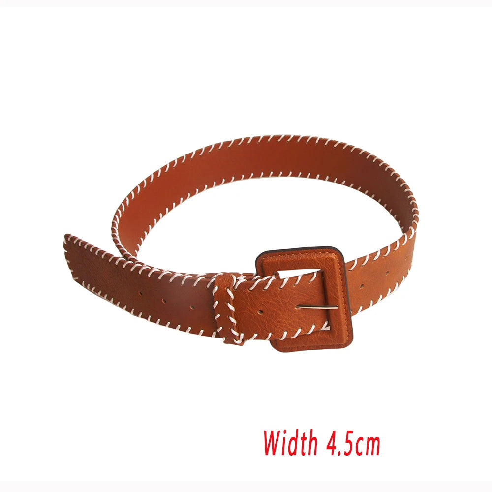 Ceinture Cuir Tressé Boucle Ardillon Femme - Ceinture Ajustable Robe Manteau | MDN