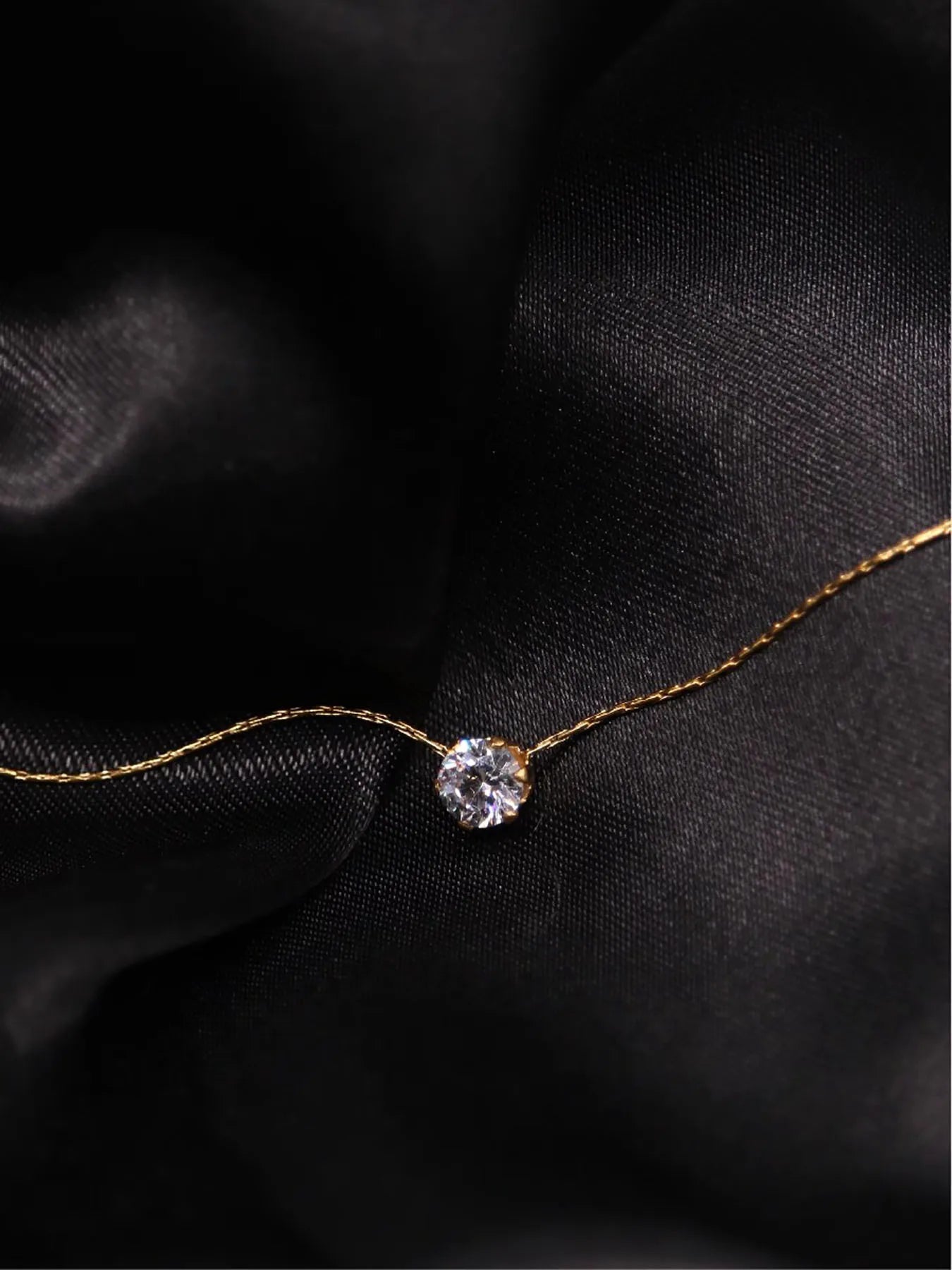 Collier Minimaliste Solitaire Zircon Acier Inoxydable | MDN