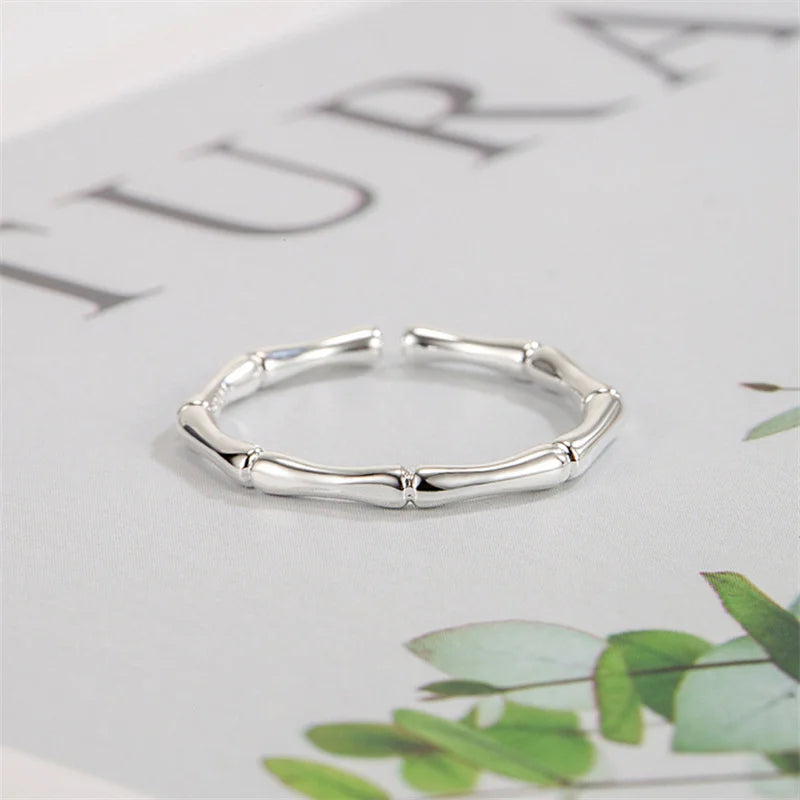 Bague Bambou Minimaliste Ajustable Femme | MDN