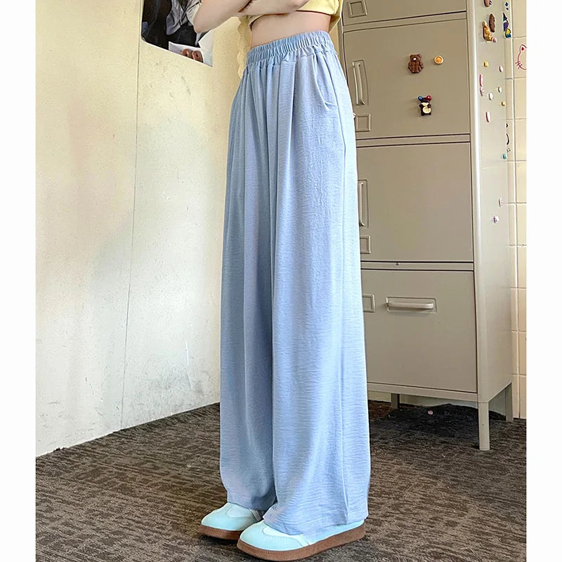 Pantalon Plissé Soie Glacée Taille Haute | MDN Store
