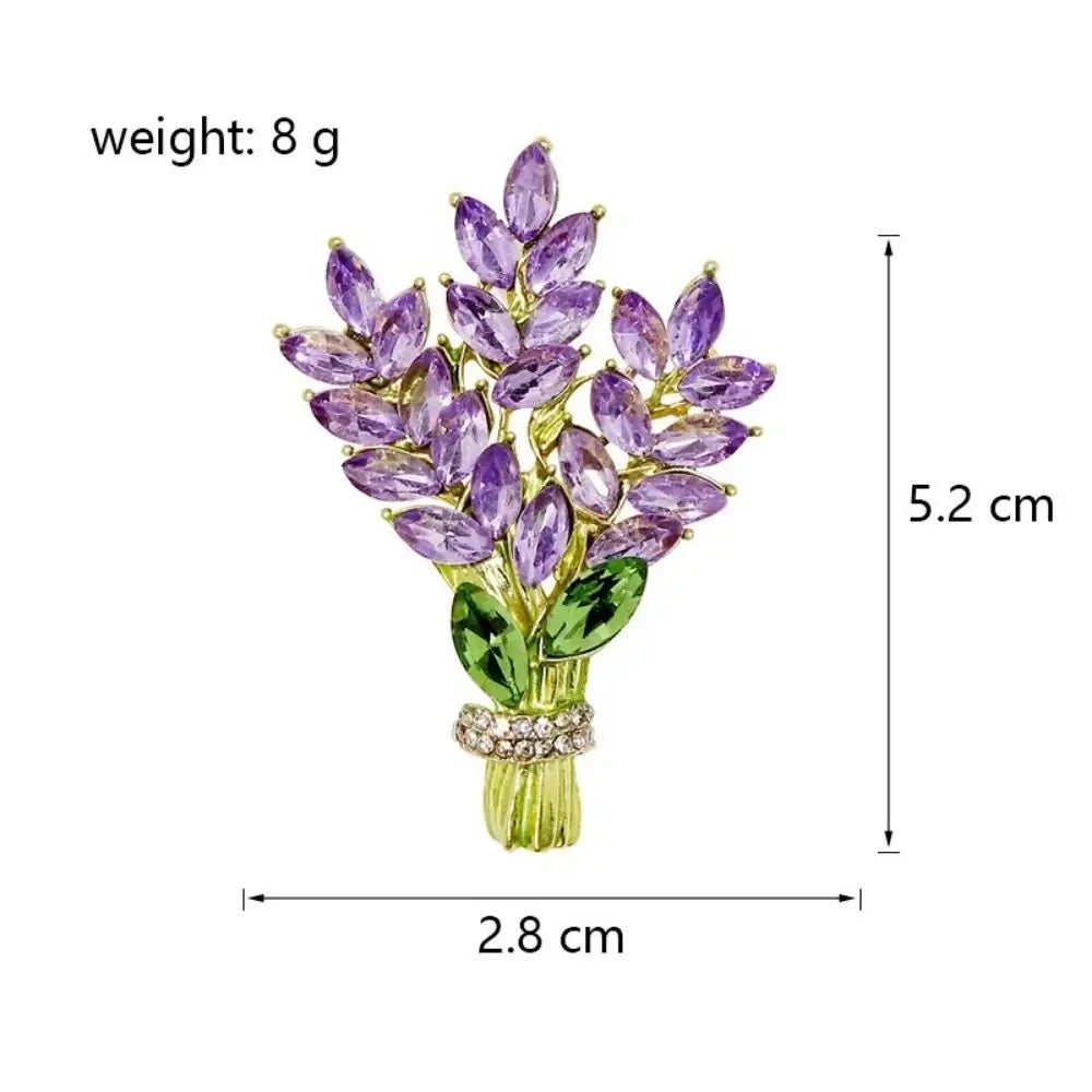 Broche Lavande Cristal Strass Pin Fleur Élégant | MDN