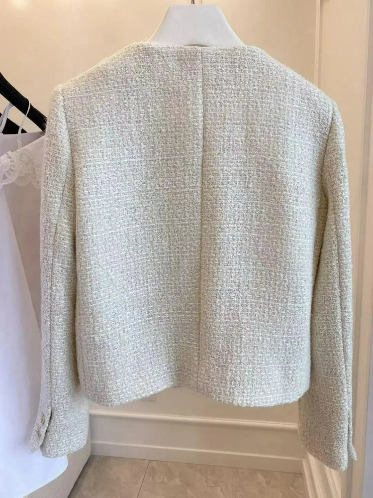 Veste Tweed Courte Boutons Dorés | MDN