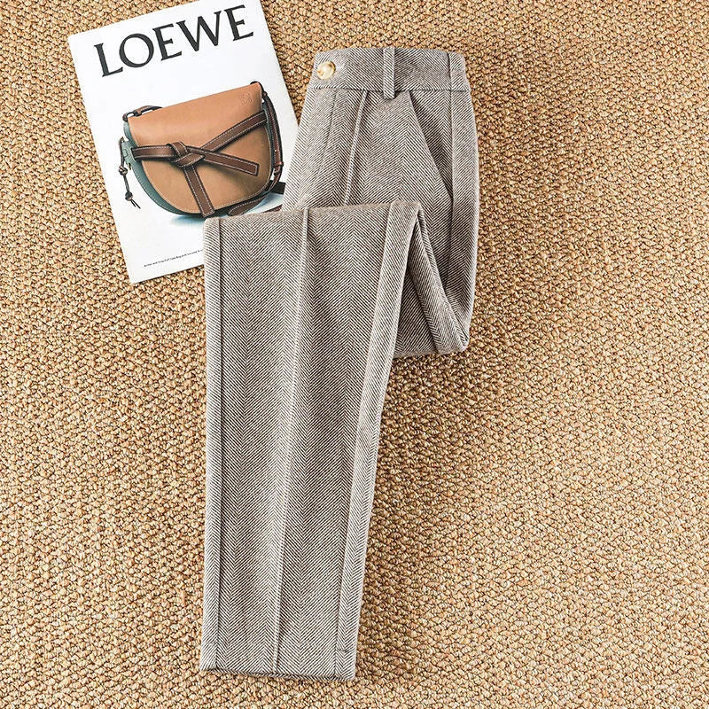 Pantalon Femme Laine Taille Haute Velours Hiver Chaud | MDN Store