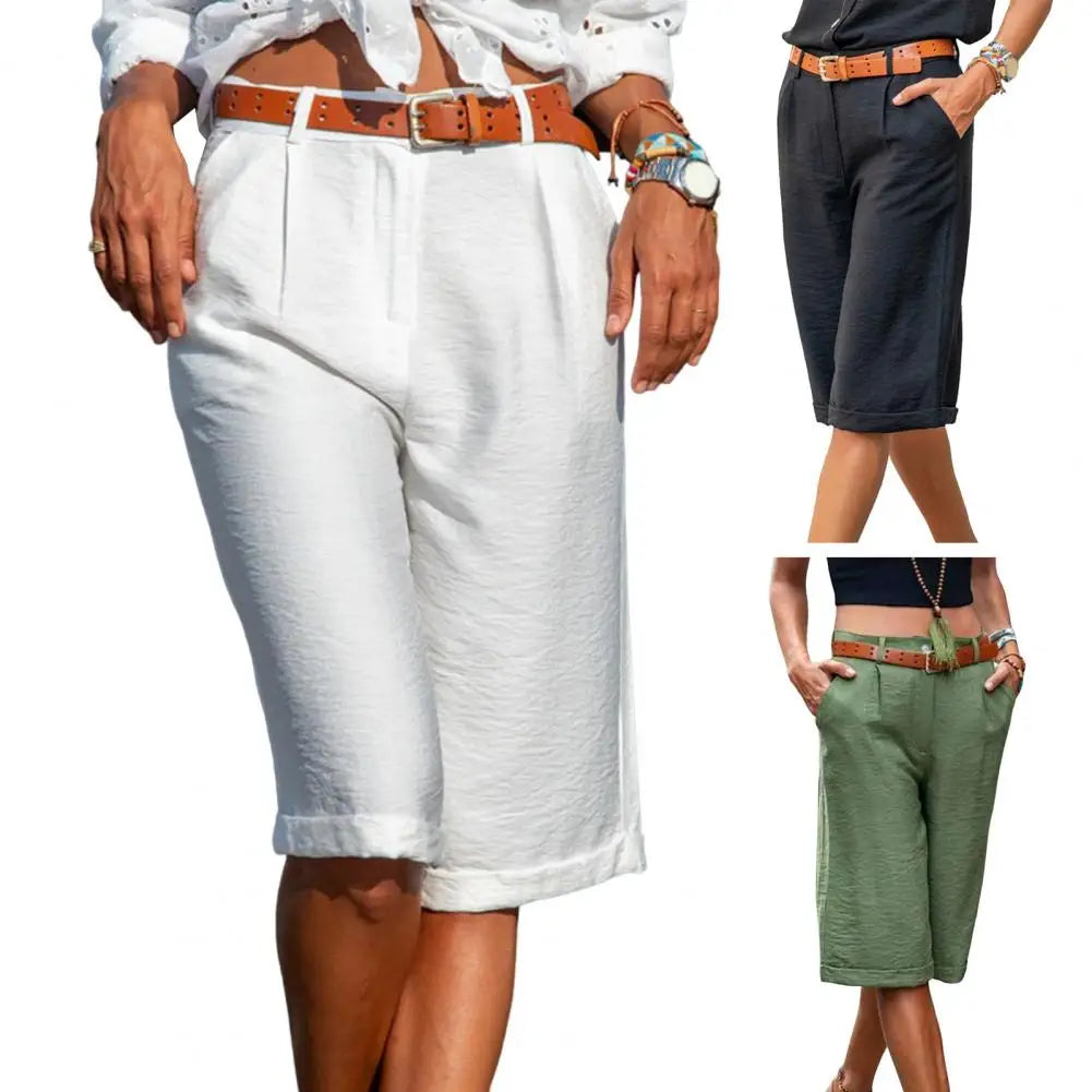 Short Femme Coton Lin Taille Moyenne Large | MDN