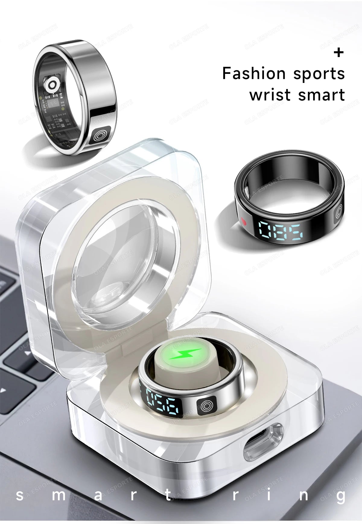Bague Connectée Écran Tactile Charge Sans Fil Étanche 5ATM | MDN Store