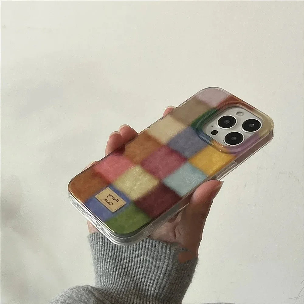 Coque iPhone Dopamine Carreaux Colorés Mate - 16 15 14 13 12 | MDN Store