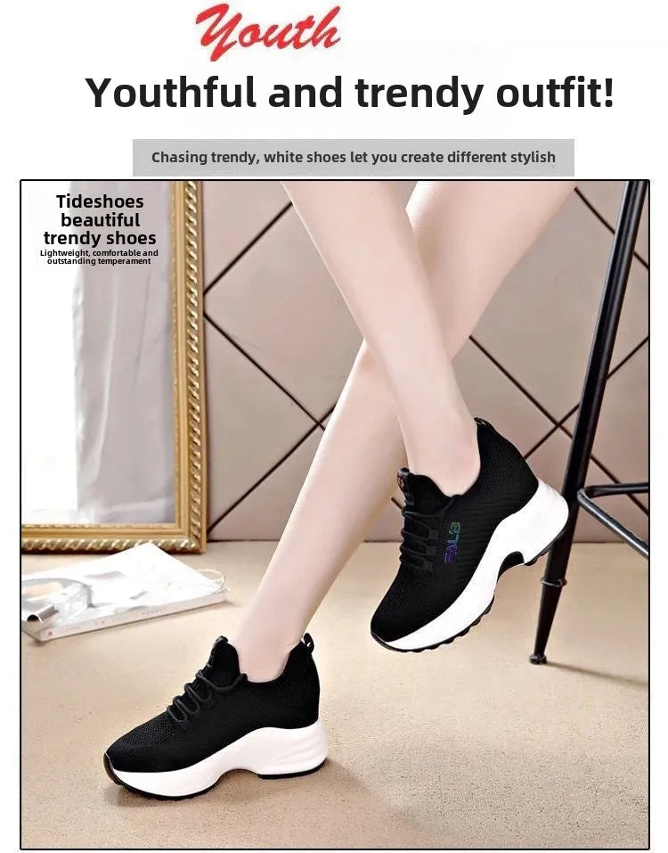 Baskets Femme Tricot Respirantes Talon Compensé | MDN