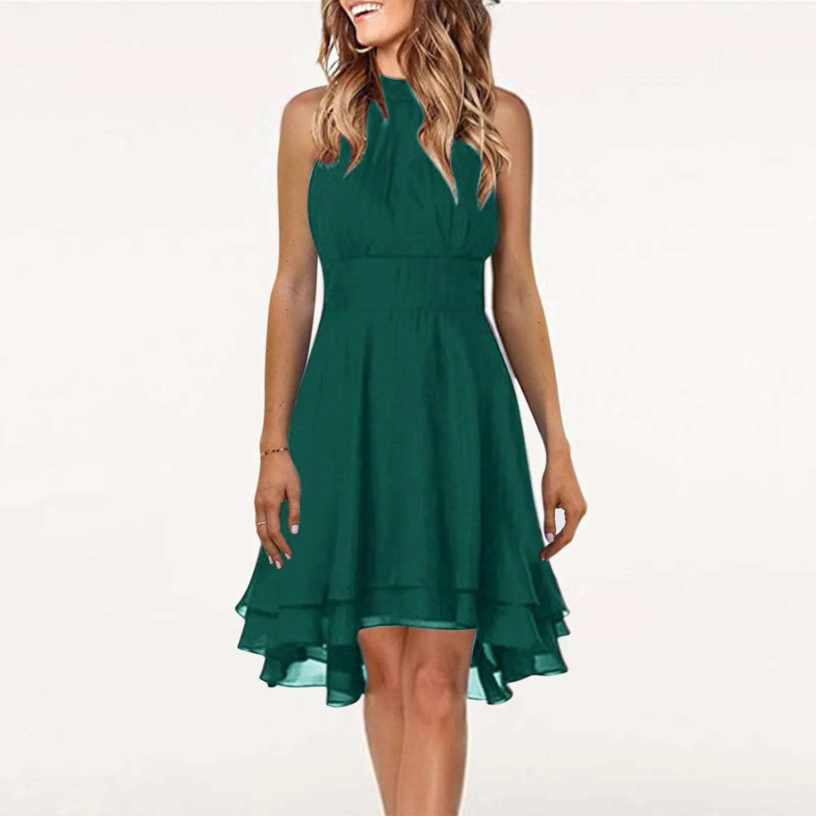 Robe Courte Femme Dos Nu Col Halter Taille Haute Été | MDN Store