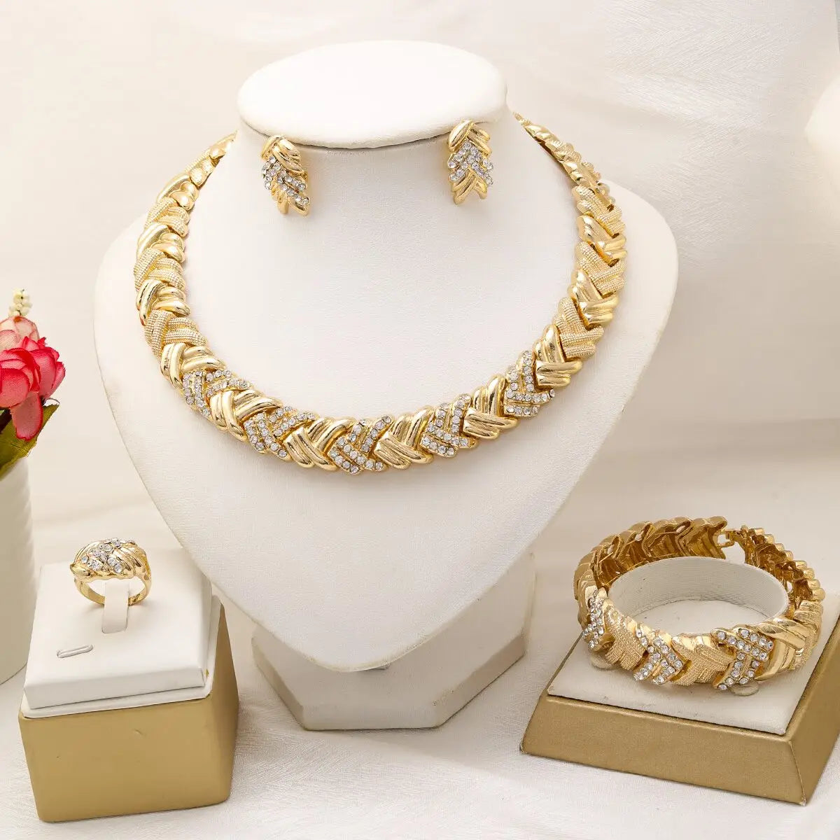 Parure Bijoux Dubai Or 18 Carats Femme Mariage Fete | - MDN Store 25
