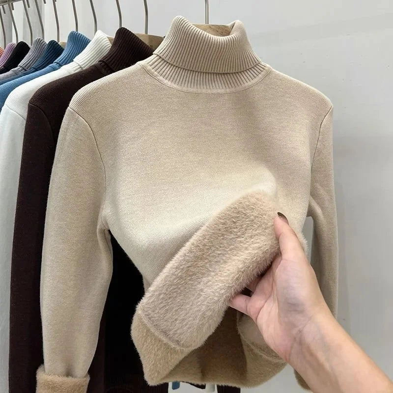Pull Col Roule Femme Polaire Epais Manches Longues 8 Coloris | MDN Store