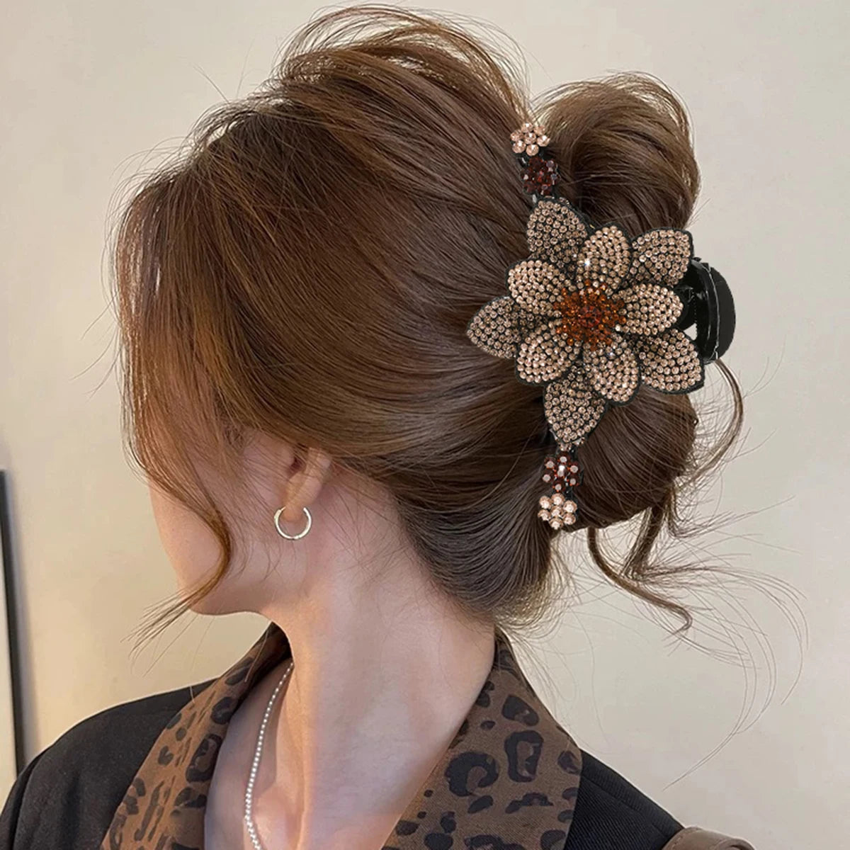 Pince Cheveux Fleur Strass Élégante - Barrette Crabe Mode Femme | MDN Store