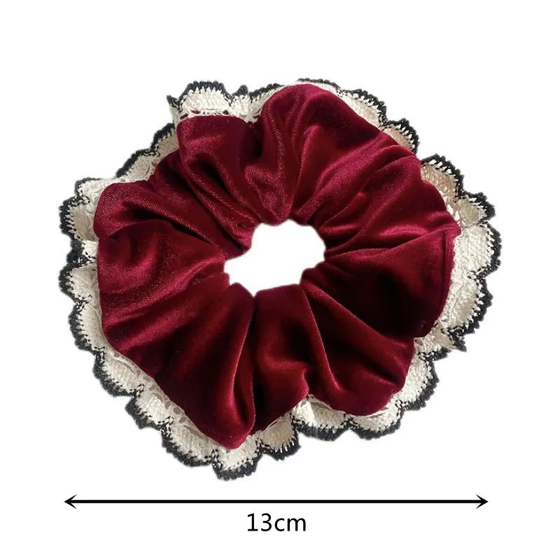 Chouchou Velours Rouge Bordeaux - Accessoire Cheveux Élégant | MDN Store