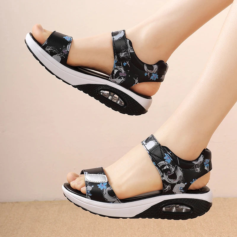 Sandales Plateforme Femme Confort Cuir Plage Sport | MDN