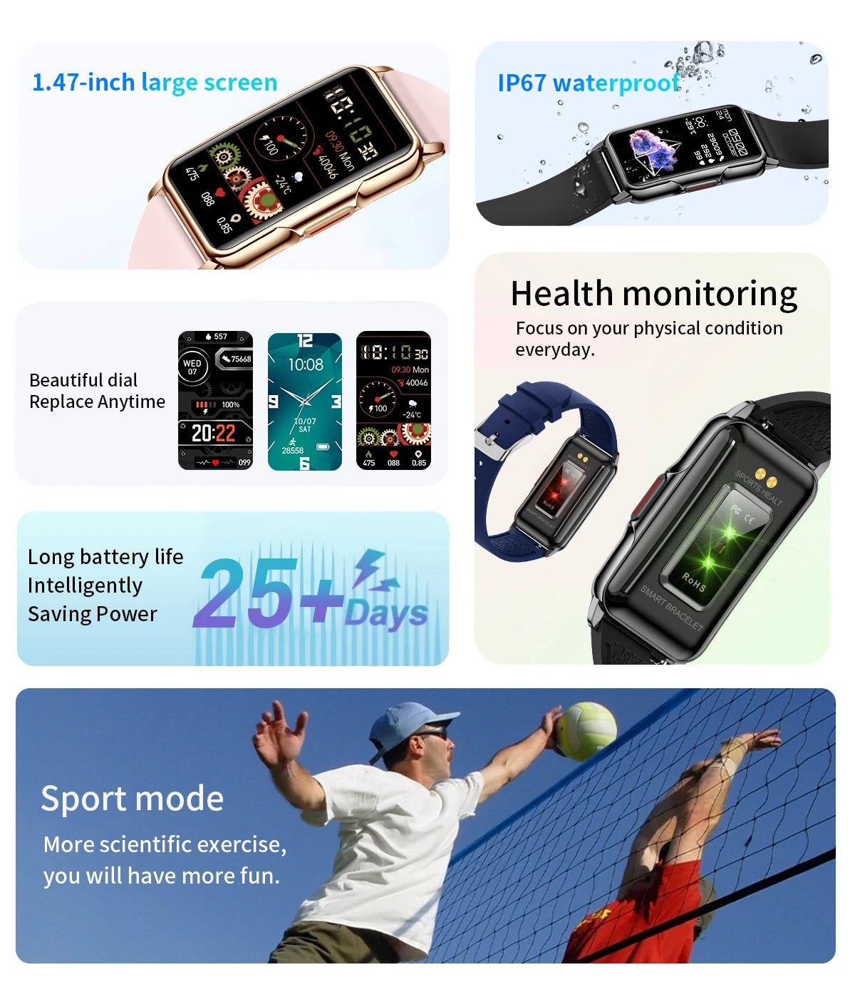 Bracelet Connecté Sport Cardiofréquencemètre SpO2 | MDN Store