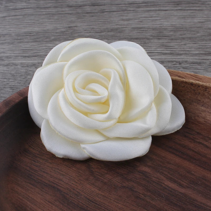 Lot de 10 Fleurs en Satin 6cm - Accessoires Cheveux Mariage | MDN Store