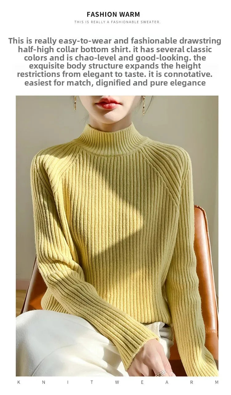 Pull Sans Manches Femme Col Montant Tricot Epais Layering 6 Coloris | MDN Store