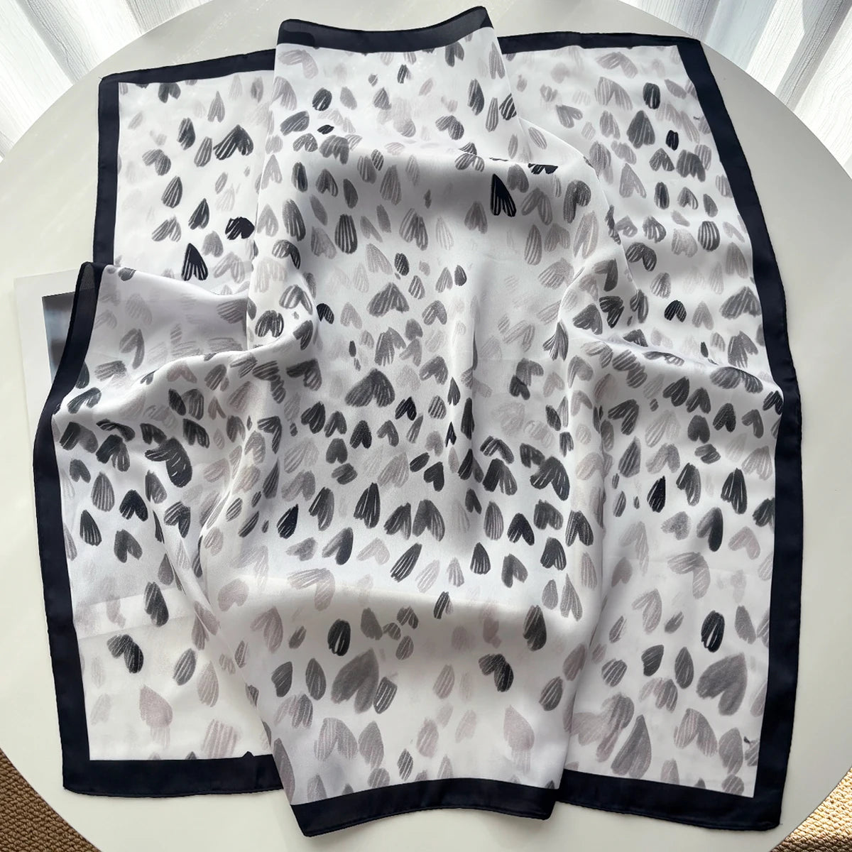 Foulard Carré Soie Imprimé Bleu 90x90cm Femme | MDN Store